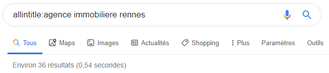 Requête Google agence immobilière Rennes