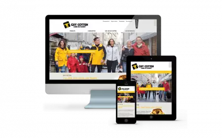 Page d'accueil du site internet de la société Guy Cotten, basée dans le Finistère