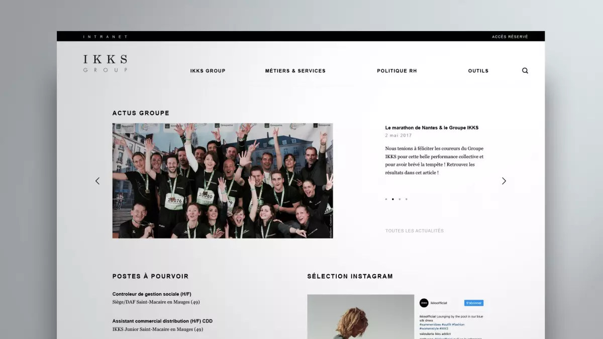 Développement de l'intranet de IKKS GROUP (Nantes, St Macaire-en-Mauges)
