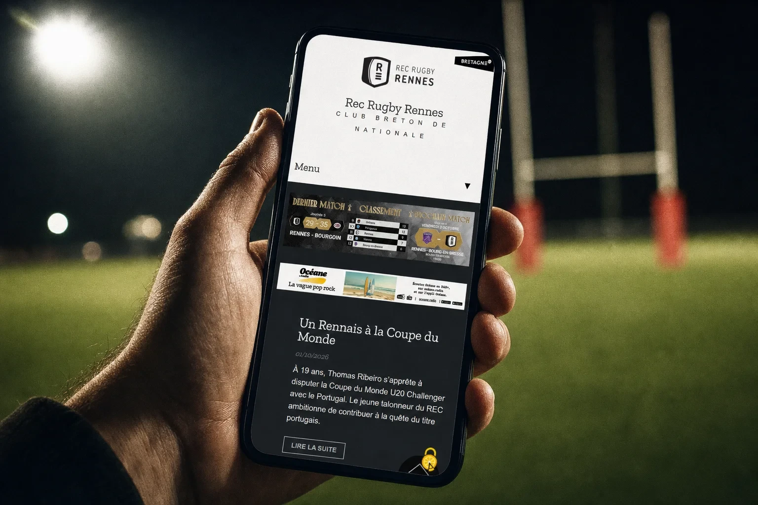 Communication digitale du club de sport Rec Rugby Rennes