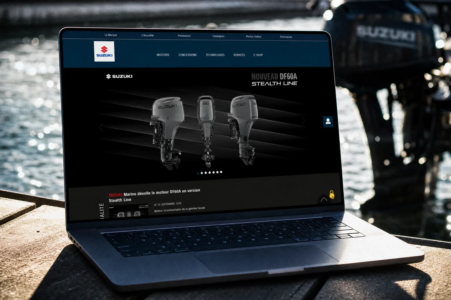 Évolutions du site internet de Suzuki Marine France